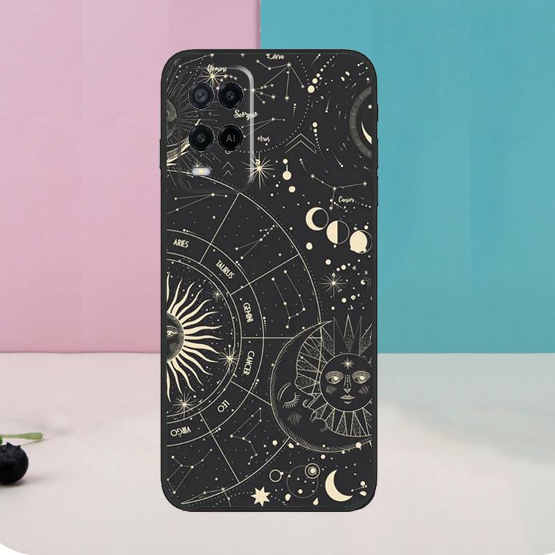 Sun Moons Star Signs Celestial Case For Oppo A40 A60 A80 A76 A96 A16 A17 A57 A18 A38 A58 A78 A98 A15 A54 A74 A94 A6 A5 Pro