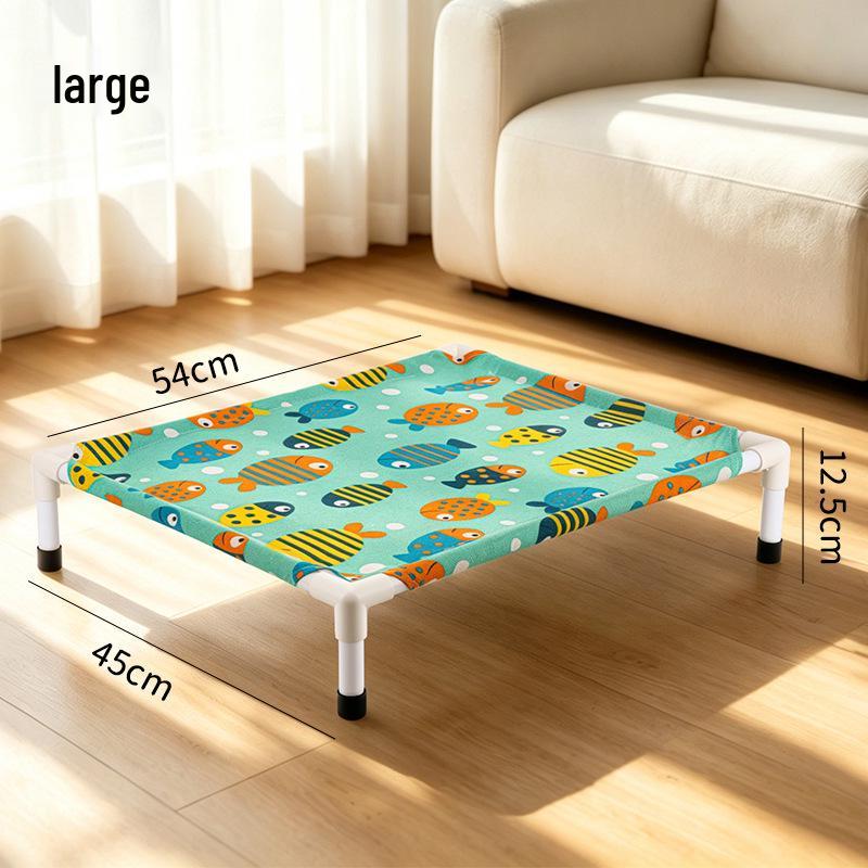 Foldable Pet Bed: Summer Cooling, Off-Ground, Moisture-Proof, Washable & Breathable for Cats and Dogs