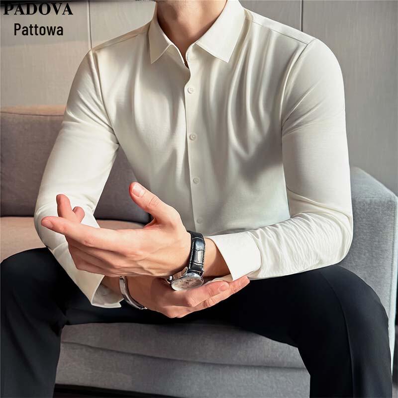 Patova Men s Ice Silk Long Sleeve Shirt M белый