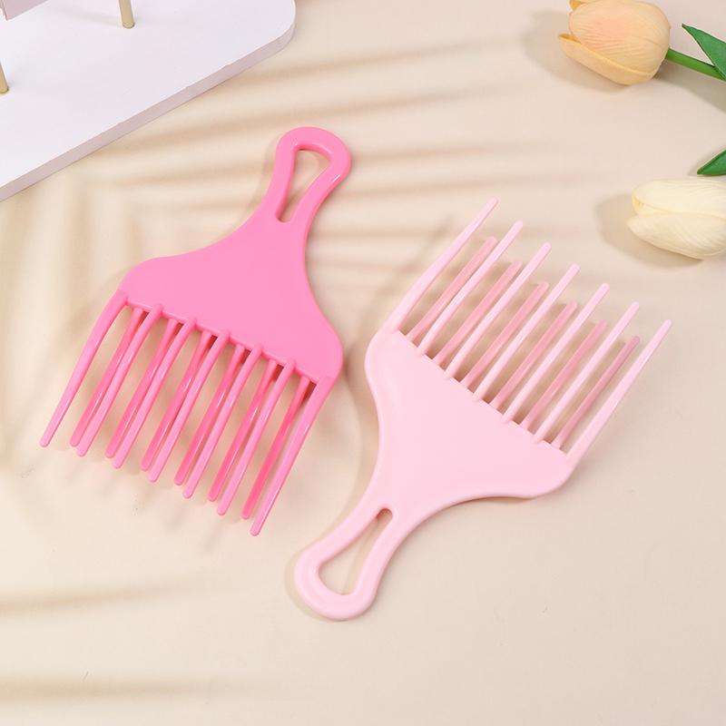 1pc Curly Afro Hairdressing Tools Wide Comb Teeth Hair Fork Brush Insert Afro Hair Pick Comb Man Oil Head Hair Plastic Gear Comb