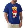 Cute Teddy Teddy Bear In Soccer Player T Shirt Harajuku Short Sleeve T-shirt 100% Cotton Graphics Tshirt Tops