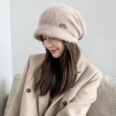 Autumn and Winter Men's and Women's Knitted Cap Thickened Woolen Cap Solid Color Caps Thickened Ear Protection Hat