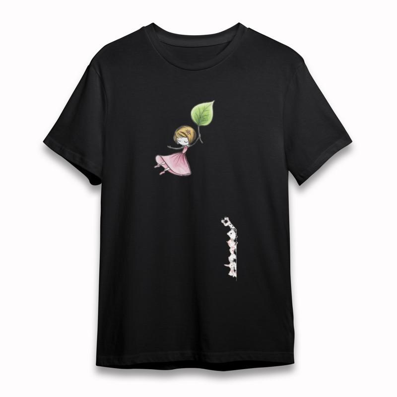 

Women s Plus Size T-Shirt Flying Girl with Leaf Cow Pattern Column Tee 4XL