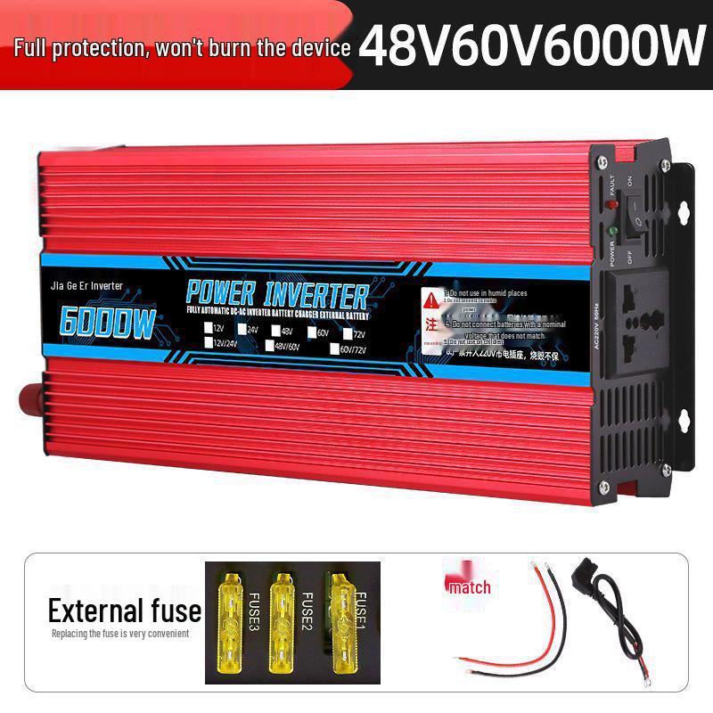 Universeller Hochleistungs-Wechselrichter 48V/60V/72V auf 220V für Elektrofahrrad-Akku und Food Truck