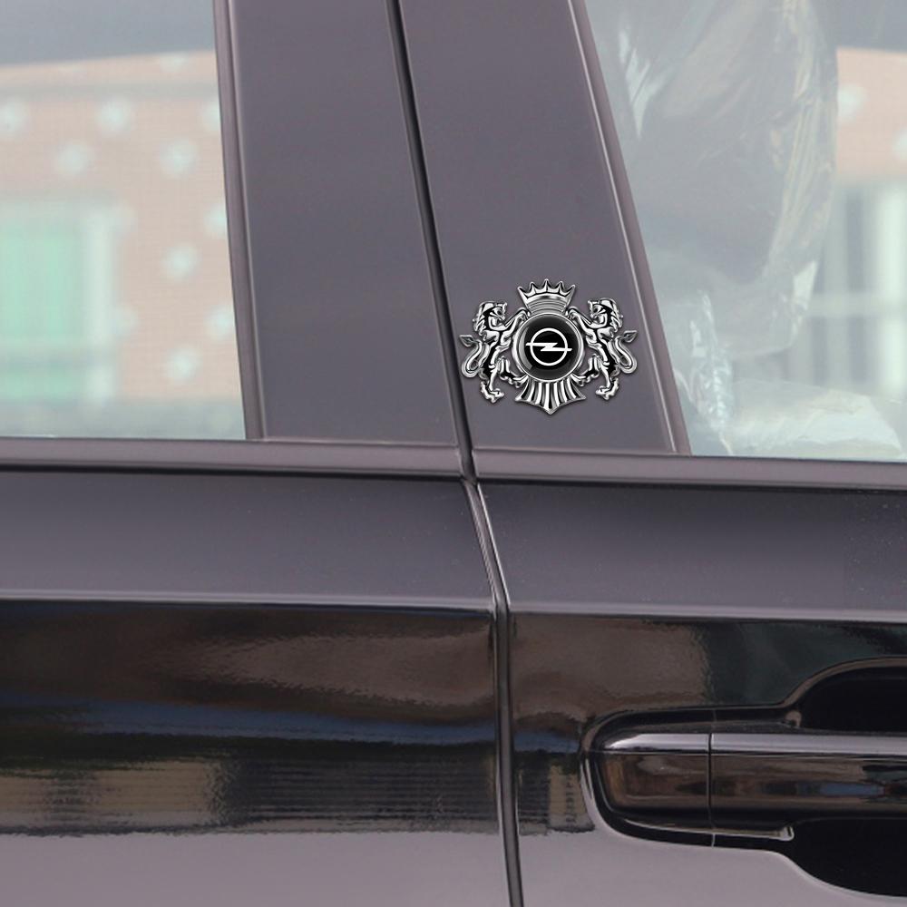 1Pcs 3D Metal Lion Crown Emblem Car Body Side Window Stickers For Opel OPC Astra G H J K Insignia Corsa Mokka Vectra Accessories