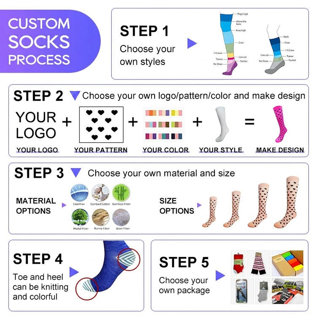 Nylon Compression Socks Knee High Breathable Support Socks for Nurses 6 PAIRS Sports Travel Custom Logo