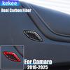Real Carbon Fiber Car Accessories Door Lock Panel Decorative Trim Cover Soft Sticker For Chevrolet Camaro 6th Gen 2016-2025