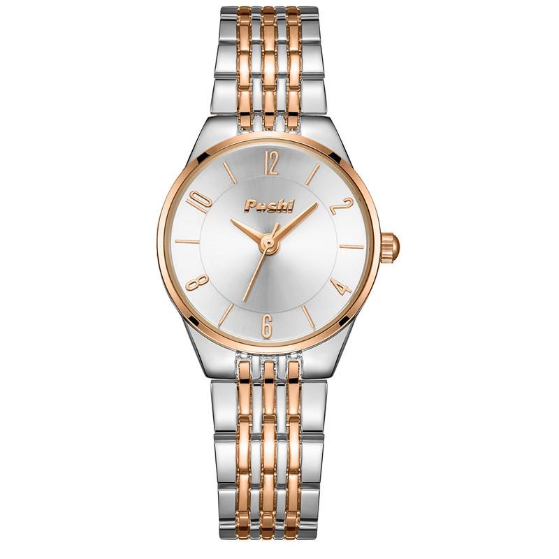 

POSHI Новые кварцевые часы, модные женские часы со стальным ремнем, модные водонепроницаемые простые женские часы