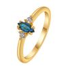 Kinitial New Thin Dainty Red Crystal Rings For Women Gold Color Korean Delicate Zircon Dating Ring For Teen Girls Trendy Jewelry