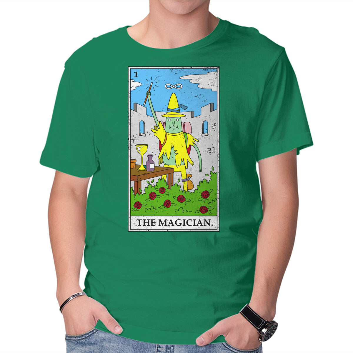 Unisex Crew Neck T-Shirt Adventure Magician Graphic Short Sleeve Casual Tee XS