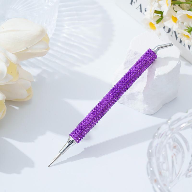 

1Set Dual-Ended Picker Pen Nail Art Dotting Tool 2-In-1 Dotting Pen For Nail Charms Gems Diy Manicure Decoration Tool темно-фіолетовий колір