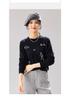 Winter New Round Neck Fun Embroidered Pattern Artistic Style Loose Women's Wool Sweater with Cashmere Included