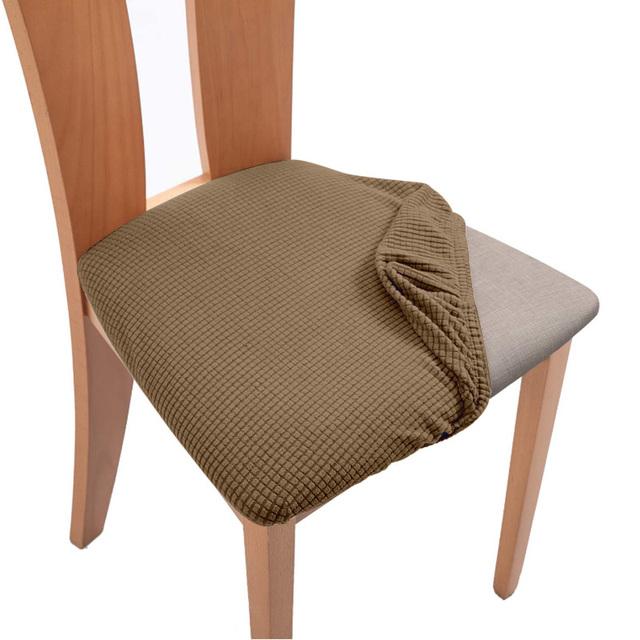Waterproof Chair Cover Polar Fleece Stretch Cushion Dining Chair Cover Case Easy Install Furniture Protector 1 Pcs Home Decor