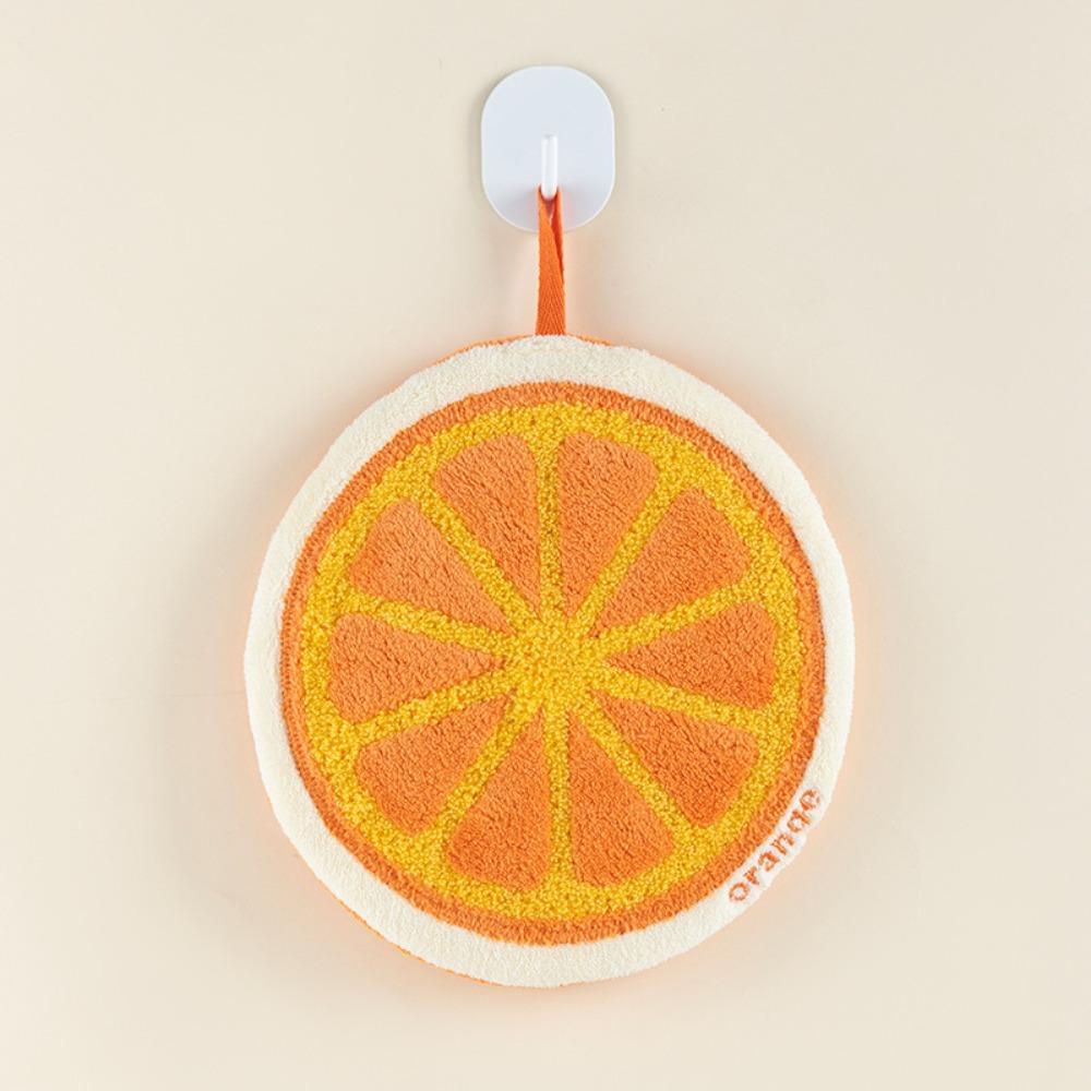 Cute Cartoon Fruit Hand Towel Hanging Coral Fleece Washcloth Absorbent Thickened Bathroom Kerchief