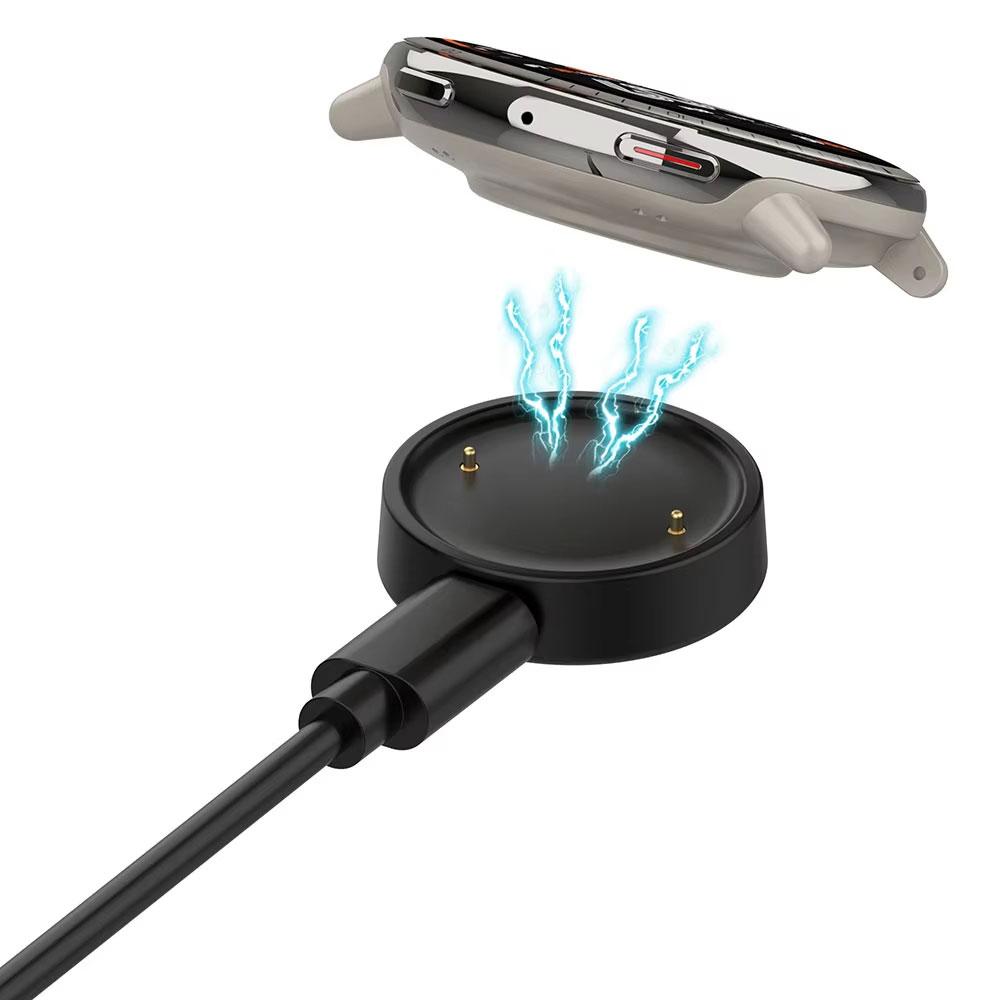 Cavo di Ricarica Rapida da 100 cm con Base per Huami Amazfit BIP 6, Active 2, Active2 Quadrato Magnetico USB / Type-C Alimentazione di Ricarica