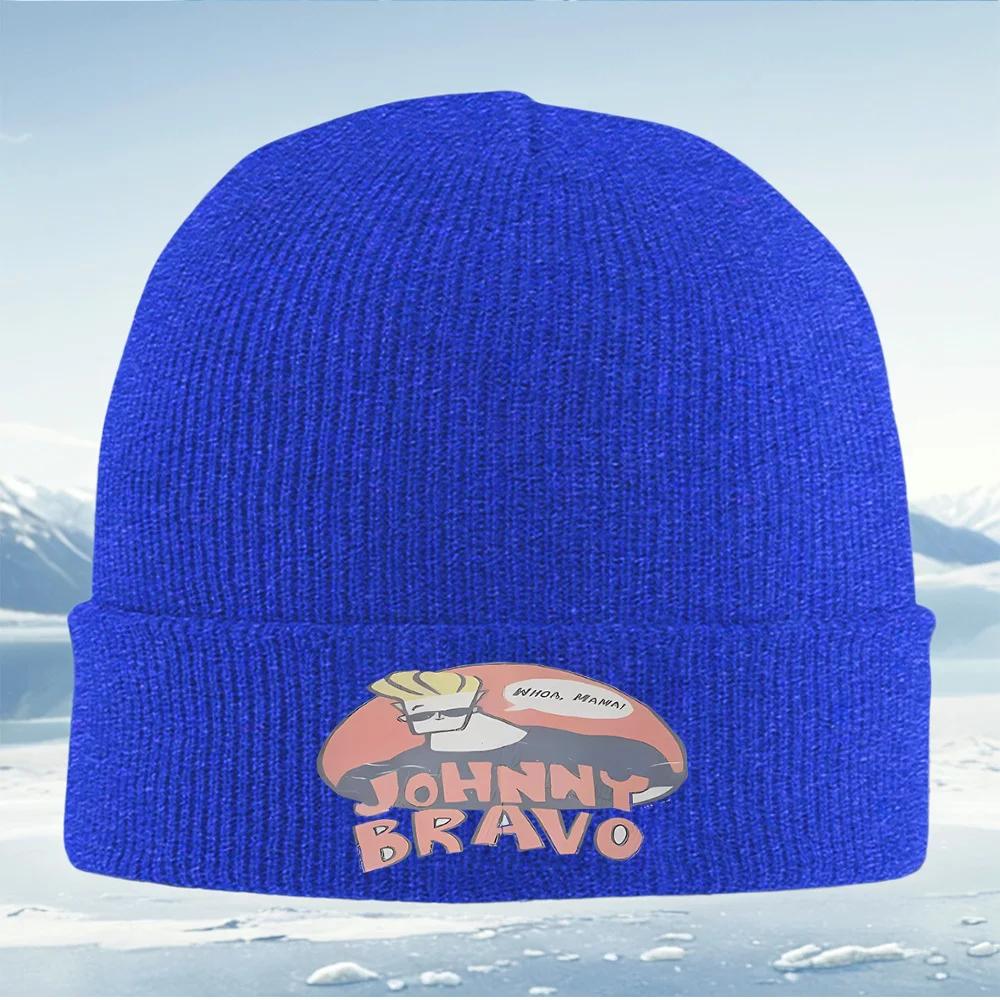 Johnny Bravo Solbriller Hår Siger Unisex Kvinder Unisex Strikket Hue Hue Pullover Hat Vinter Termisk Varm Jul Udendørs Cykli