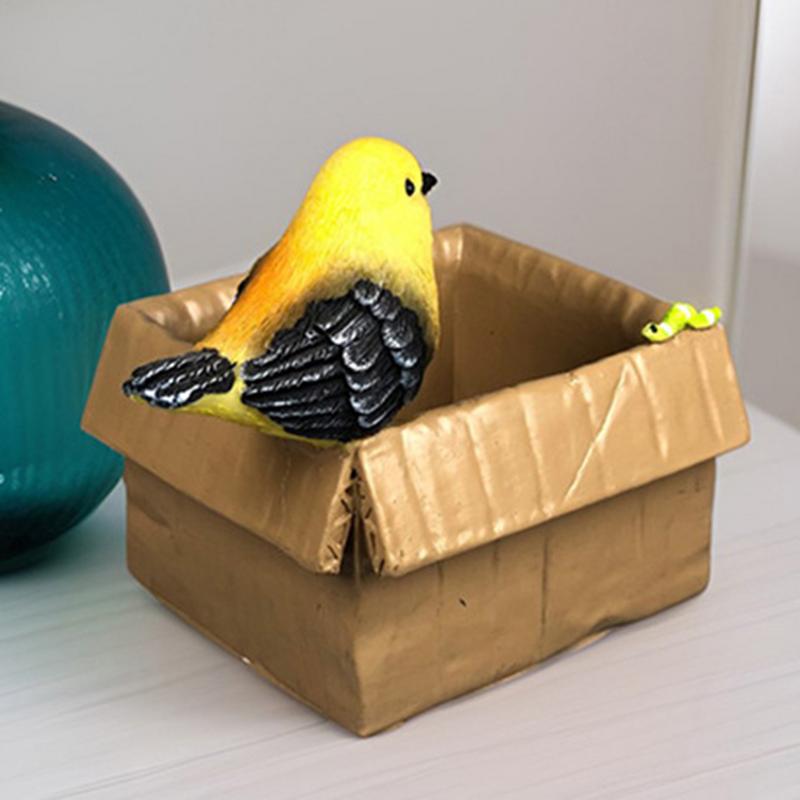 Bird Figurine Tabletop Ornament Bird Figurine Decor Decorative Animal Decoration Resin Collectible Funny Ornament for Kids Adult