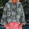 Women's Christmas Printed Loose Casual Long Sleeved Hooded Sweatshirt