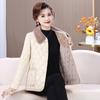 Chic Winter Fleece-lined Coat for Middle-aged & Elderly Women - Fashionable Leather-Feel, Loose Fit Top