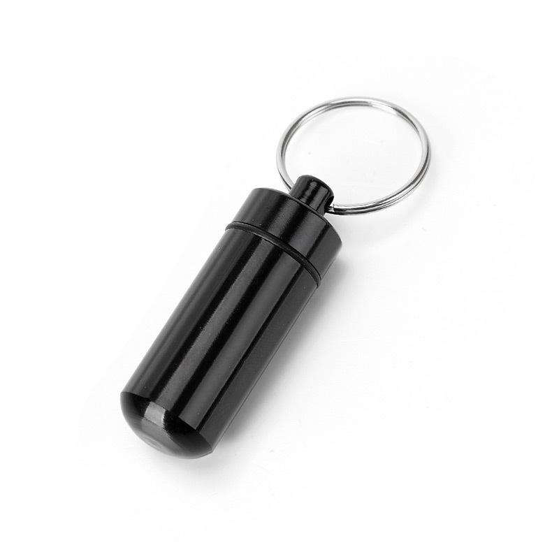Aluminum Alloy Waterproof Medicine Bottle Keychain - Portable Outdoor Pill Box