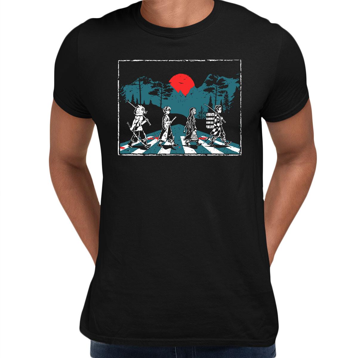

Demon Slayer Abbey Road Manga Japan Movie Adult Tees Tanjiro Nezuko Zenitsu XL