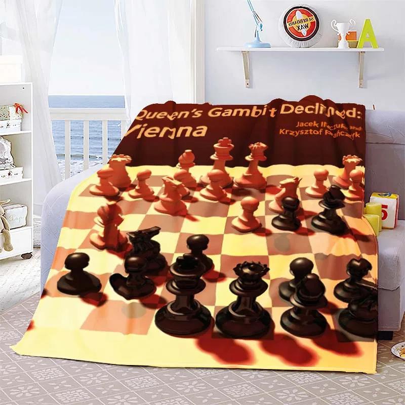 Chess Printed Flannel Blanket Chess Lovers Gift Blanket Blanket