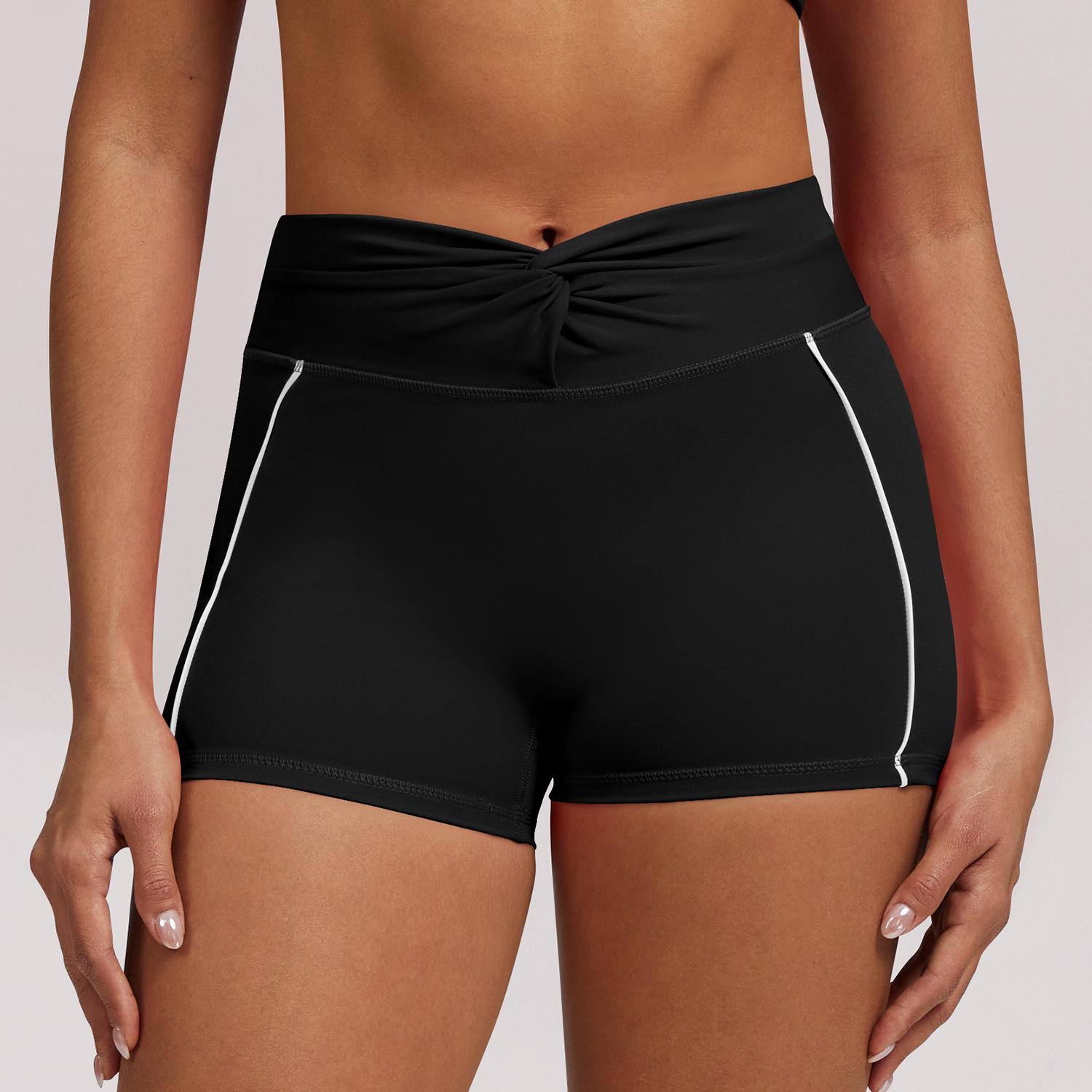 

Nude Feel High-Waisted Ruched Yoga Shorts for Fitness, Cycling, and Running Medium