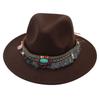 Tibetan Children'S Top Hat Tibetan Wide-Brimmed Woolen Hat Ethnic Style Felt Hat Parent-Child Dance Group Sun Hat Performance