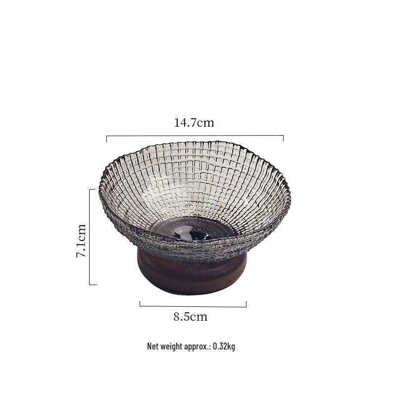 New Chinese Style Glass Fruit Plate & Salad Bowl Set
