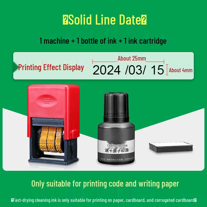 Handheld Self-Inking Adjustable Date Stamp for Cardboard Packaging