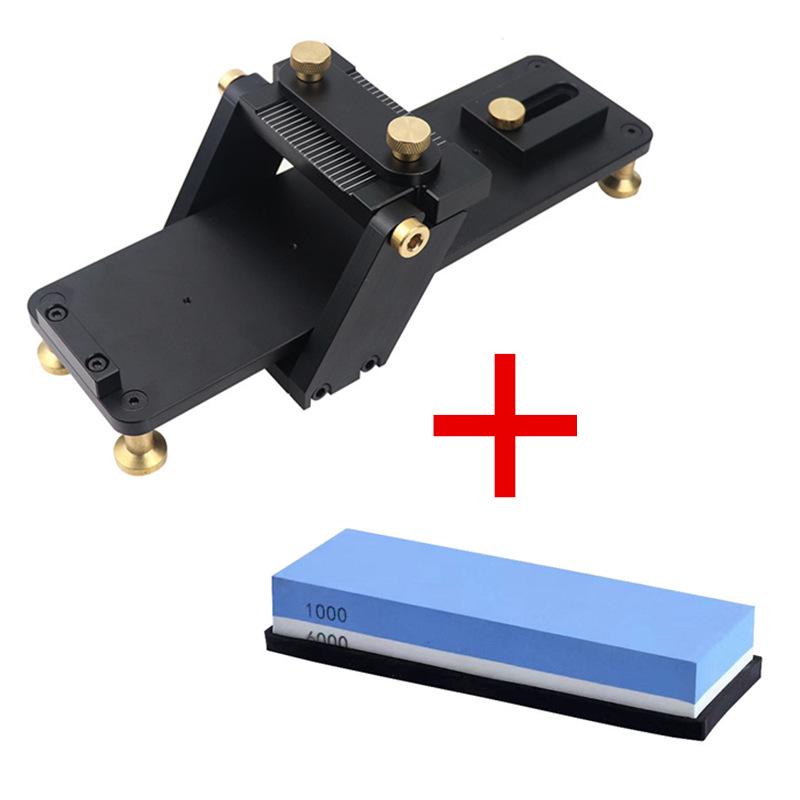 Aluminum Alloy Fixed-Angle Sharpener with Non-Slip Base for Chisels - Achieve Mirror Finish with Ultra-Fine Whetstone.