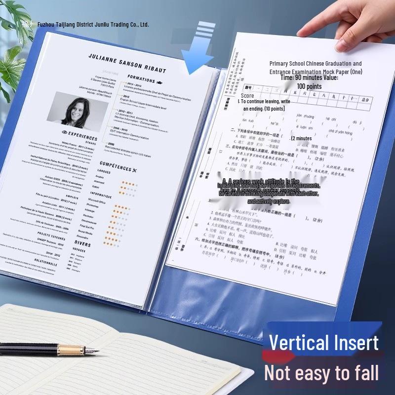 A4 Transparent Document Holder - Office File Folder & Test Paper Storage Clip