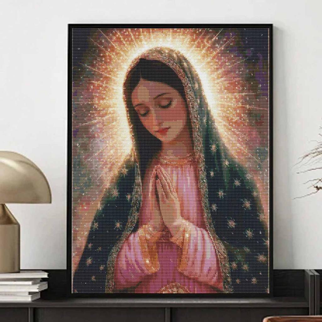 Creative Diamond Painting Kit for Adults DIY Virgin Mary Rhinestone Picture Canvas for Leisure Craft Wall Art and Gift Making Fun Set