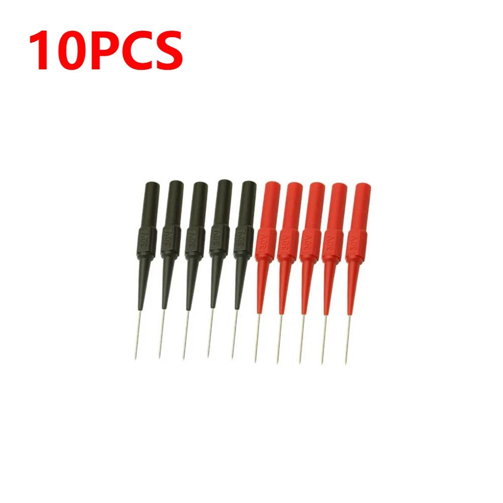10/20pcs Insulation Piercing Needle Non-destructive Multimeter Test Probes Red/Black 30V Measuring Device For Banana Plug