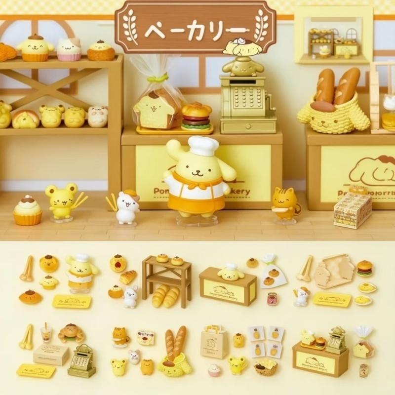 Re-Ment Pom Pom Purin Bakery Full Set Miniature Scene Toy Desk Display Decor Collectible Gift
