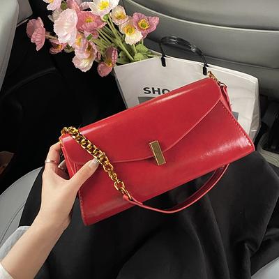 Jarní a letní nová móda jednoduchá podpažní taška dámská texturovaná ramenní crossbody baguette taška