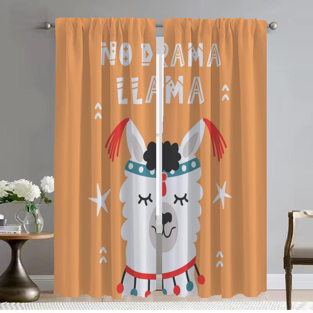 

Набор из 2 элегантных штор-перегородок из альпаки для спальни, декорация на Хэллоуин, гостиной, кухни, с блокировкой света, полиэстер, идеально подходит для W100*H130(CM)-Hooks&2PCS