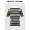 UR Women's Casual Short-Sleeve Color Block Striped Knit Polo Shirt