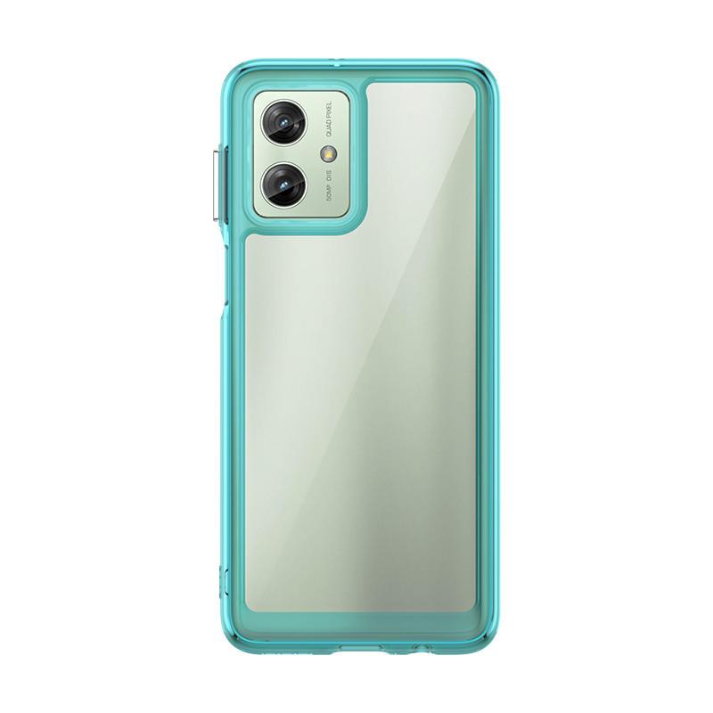 Transparentes PMMA-Gehäuse für Motorola Moto G84 G54 Power G64 G53 G34 G24 G23 G04 G04S 5G, bunte, weiche Umrandung, Rückseitenschale, harte Abdeckung