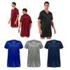 Mens Satin Nightgown V Neck Short Sleeve Sleepwear Nightclothes Homewear Night Shirt Pajamas