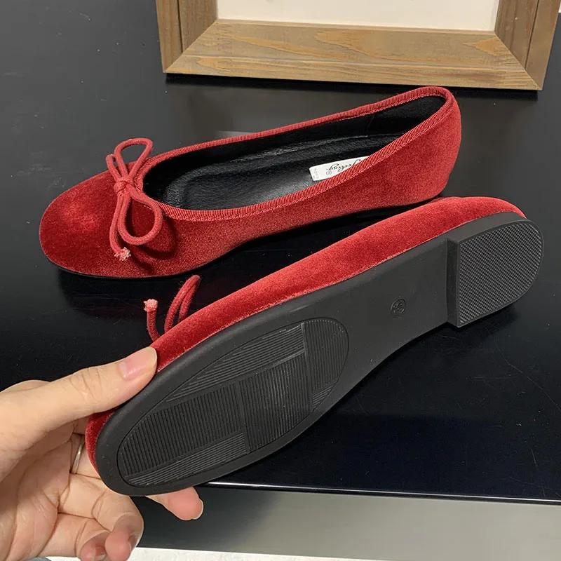 Fashion 2025 Fashion Silk Women Ballet Flats Shoes Footwear Designer Shallow Female Round Toe Butterfly-Knot Ladies Flats Slides Shoes