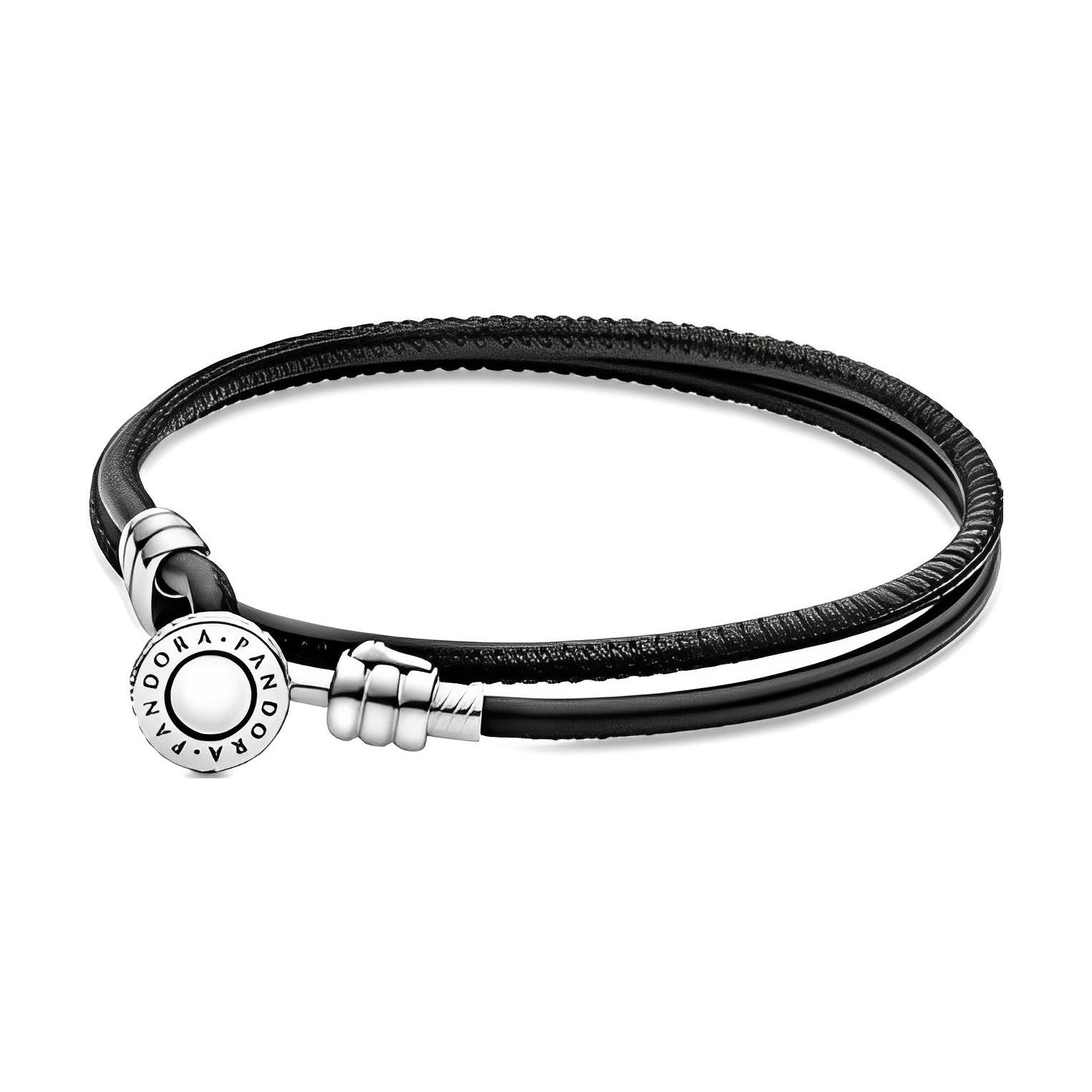 

Pandora Fashion Woven Leather 925 Silver Bracelet Unisex Bracelets 597194CBK