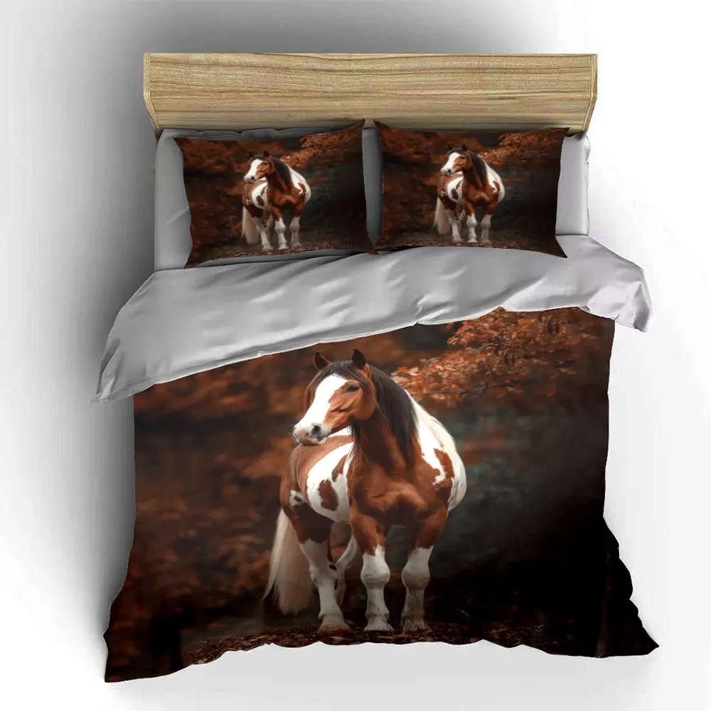 "Beautiful Horse Themed Decor Set" Soft Comfortable Duvet Cover Bedding Set Included 1*Duvet Cover & 2*Pillowcases gift