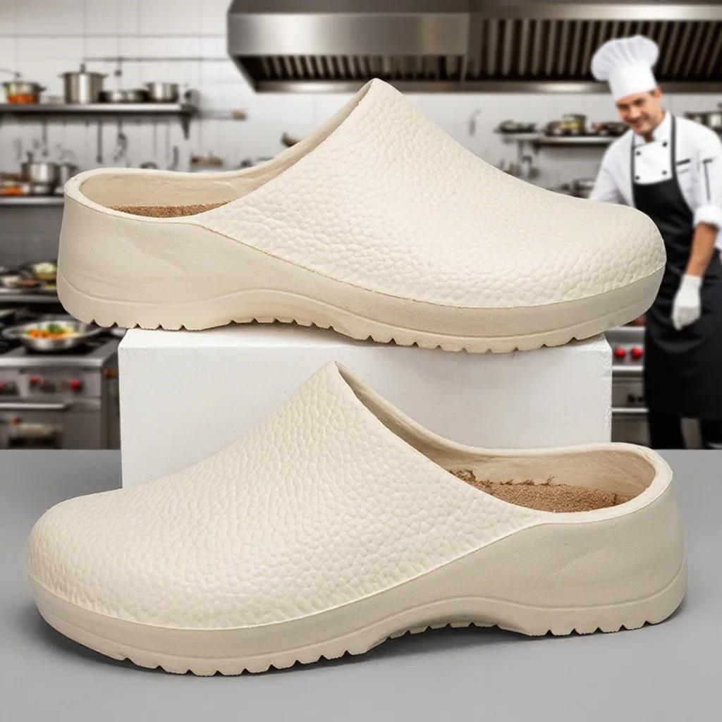 Keuken Antislip Oliebestendige Kokschoenen Heren Waterdichte Casual Platte Schoenen Dames Pantoffels Koppel Plus Size EVA Schoenen
