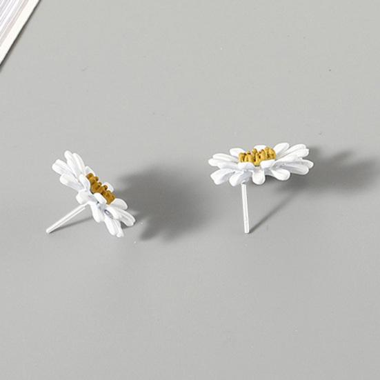 Süße Frauen Malerei Gänseblümchen Blume Ohrstecker Ohrringe Piercing Schmuck Geschenk