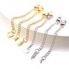 10pcs Stainless Steel Extension Chains Extended Tail Chains Lobster Clasps Connectors DIY Jewelry Making Findings Bracelet