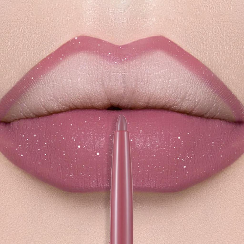 Matte Mauve Lipstick Pencil Long Lasting Waterproof Non-Stick Lipliner Crayon Velvet Lip Contour Outline Smooth Natural Makeup