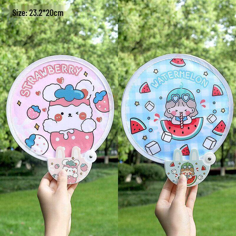 LIEI Children s Portable Round Cloth Folding Fan