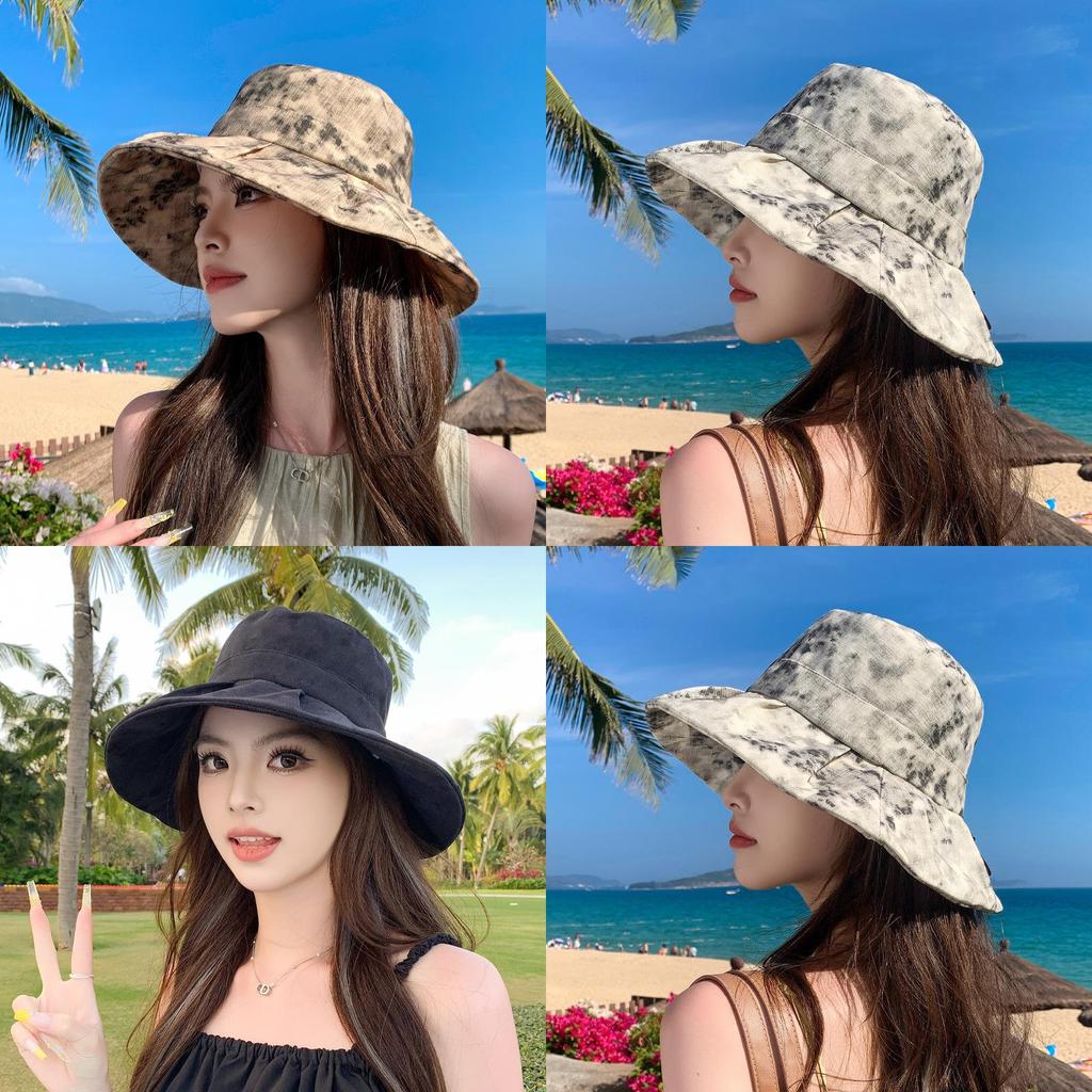 Summer Sun Protection Wide Brim Cap With Breathable Cotton Polyester Fabric For Outdoor Travelers