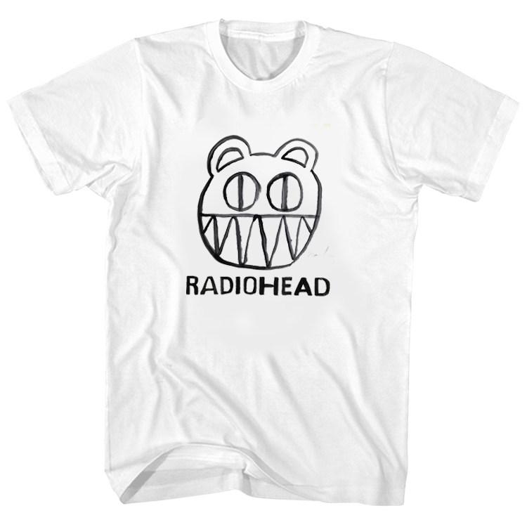 2026 Summer Cartoon Little Bear Radiohead Radio Comunisexder Band Rock Heavyweight Cotton Shortsleeved Tshirt 2XL
